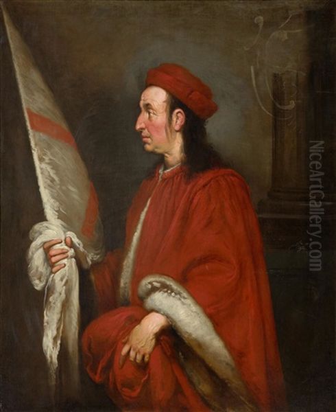 Portrait Of Paolo Gregorio Raggi, Governor Of Corsica Oil Painting by Bernardo Strozzi