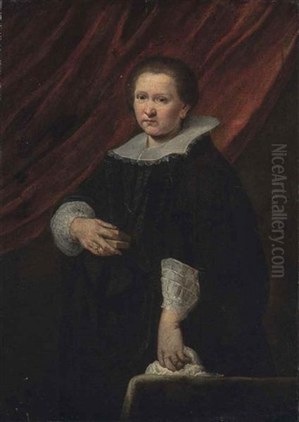 Portrait Of A Lady, Three-quarter-length Oil Painting by Bernardo Strozzi