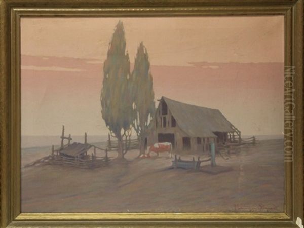 Deserted Barn Oil Painting by Herman G. Struck