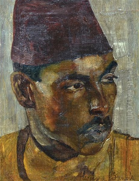 Figure With A Turban Oil Painting by Hermann Struck