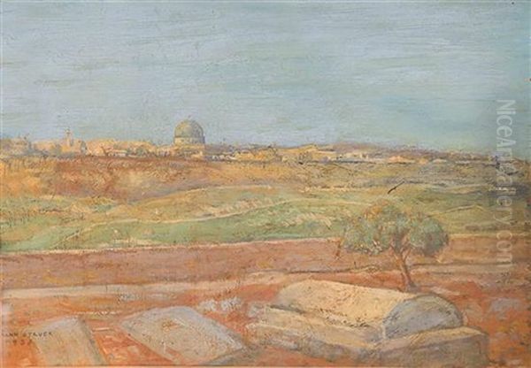 Jerusalem, View From The Mount Of Olives Oil Painting by Hermann Struck