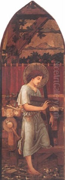 Christ In The Carpenter's Shop Oil Painting by John Melhuish Strudwick