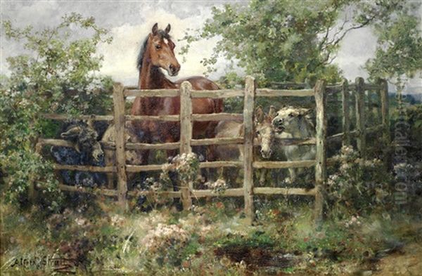 Paddock Pals Oil Painting by Alfred William Strutt