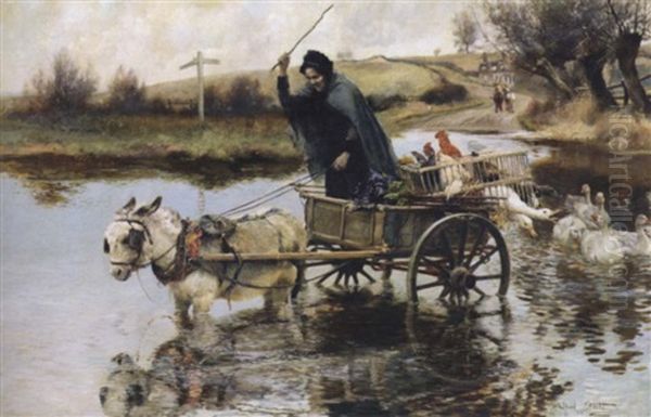 In A Fix Oil Painting by Alfred William Strutt