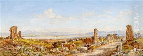 Auf Der Via Appia Vor Rom Oil Painting by Arthur John Strutt