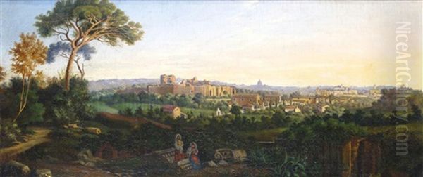 A View Of Rome From The Villa Mattei Oil Painting by Arthur John Strutt