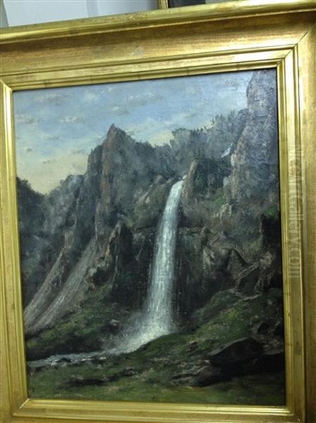 Cascade Pres De Rome (l'aniene A Tivoli?) Oil Painting by Arthur John Strutt