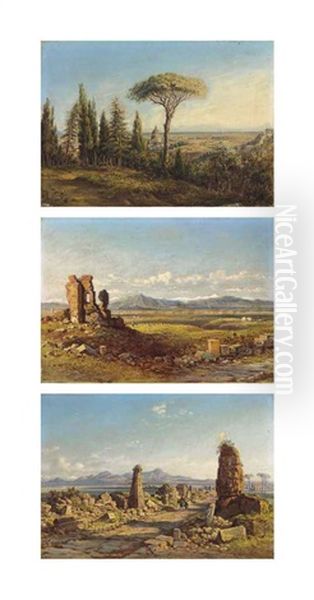 Three Views Of The Roman Campagna by Arthur John Strutt