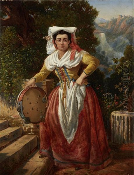 Portrait Of A Roman Woman In Tivoli Oil Painting by Arthur John Strutt