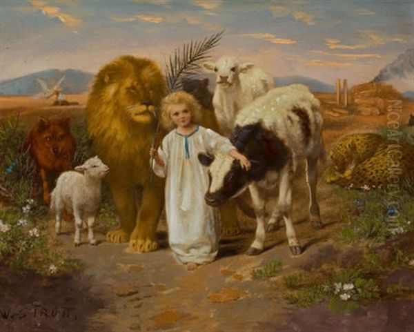 A Little Child Shall Lead Them Oil Painting by William Strutt