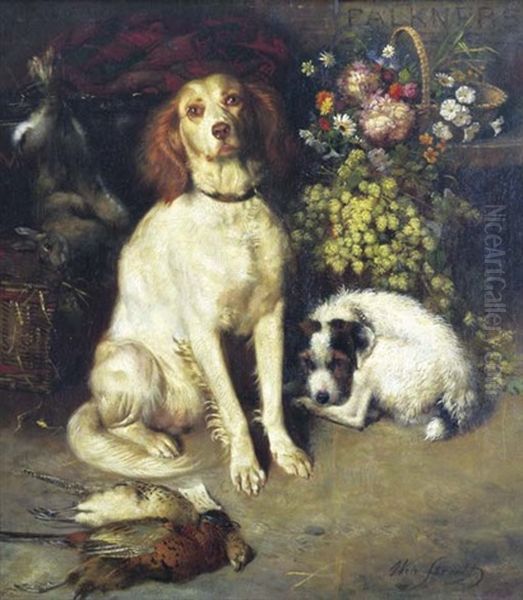 Dogs And Game Oil Painting by William Strutt