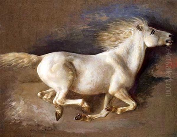 Bolting Horse (+ Bolting Horse, Sketch; 2 Works) Oil Painting by William Strutt