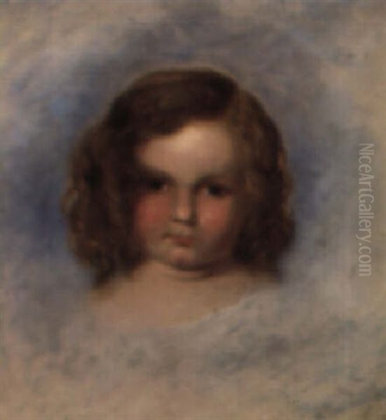 Portraits Of Children Oil Painting by William Strutt