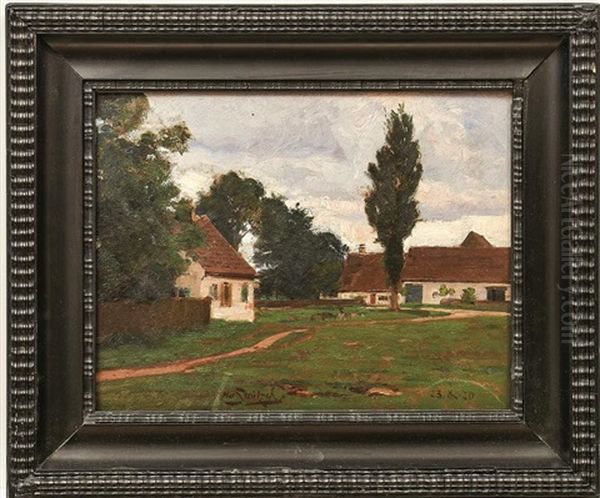 Dorfanger Oil Painting by Otto Struetzel