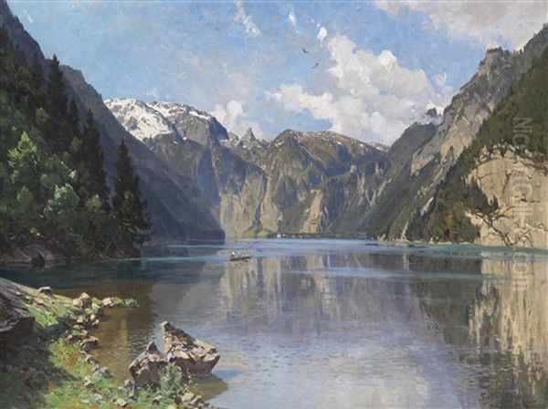 Der Konigssee Oil Painting by Otto Struetzel