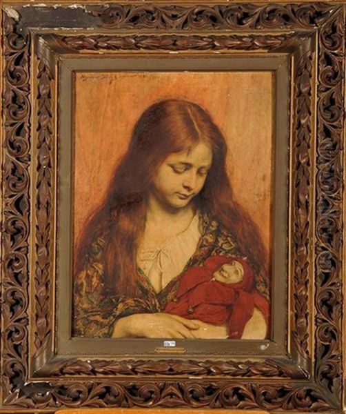 Jeune Fille Au Polichinelle Oil Painting by Alexander Theodore Honore Struys