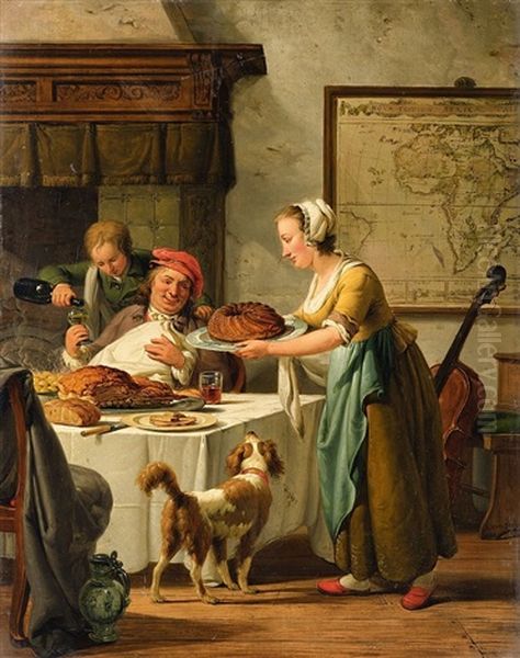 The Gourmet Oil Painting by Abraham van Stry the Elder