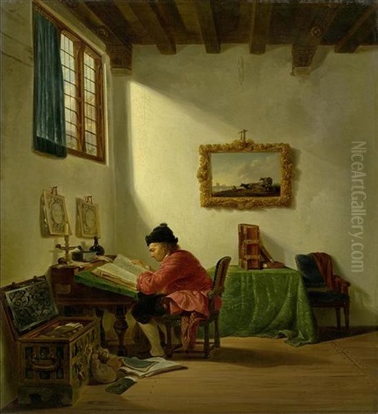 Interieur Mit Einem Notar Oil Painting by Abraham van Stry the Elder