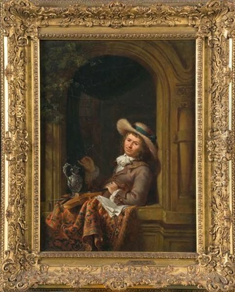 Le Bon Buveur A La Fenetre Oil Painting by Abraham van Stry the Elder