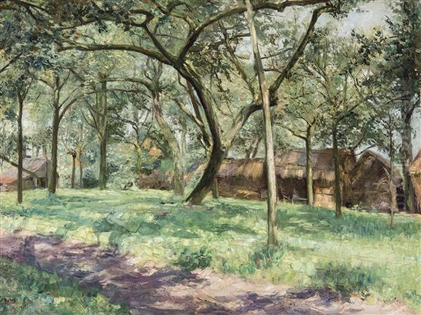 Orchard In Temse(1928) Oil Painting by Guillaume Van Strydonck