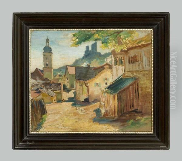 Dorf Im Sonnenlicht Oil Painting by Ferdinand Brauer