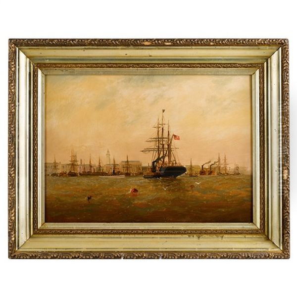 Port Of Philadelphia Oil Painting by Alexander Charles Stuart