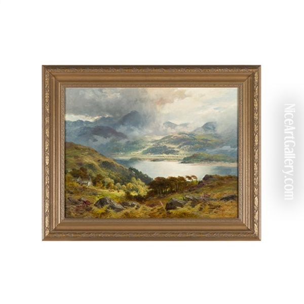 Looking Down To The Loch Oil Painting by Charles Stuart