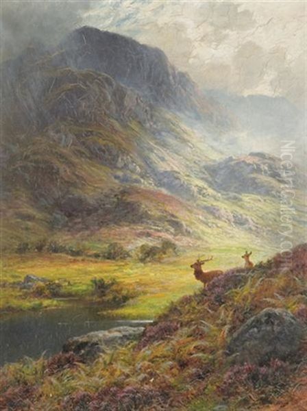 On The Moors, Sutherlandshire, Scotland Oil Painting by Charles Stuart