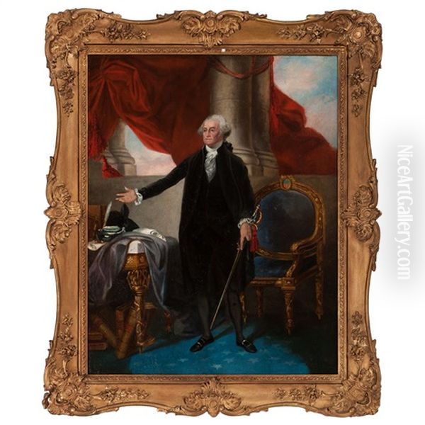 Portrait Of George Washington, Lansdowne Version Oil Painting by Gilbert Stuart