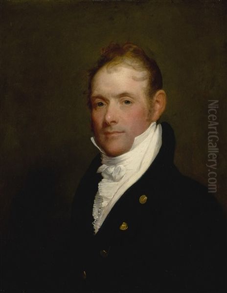 Portrait Of A Gentleman, Possibly A Member Of The Dalrymple Fanshaw Family, Bust Length Oil Painting by Gilbert Stuart