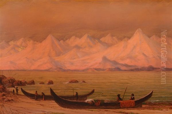 Glow Of The Midnight Sun - Fairweather Range, Alaska Oil Painting by James Everett Stuart