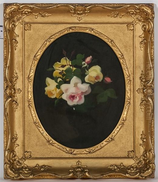 Pink And Yellow Flowers Oil Painting by Sir James Stuart