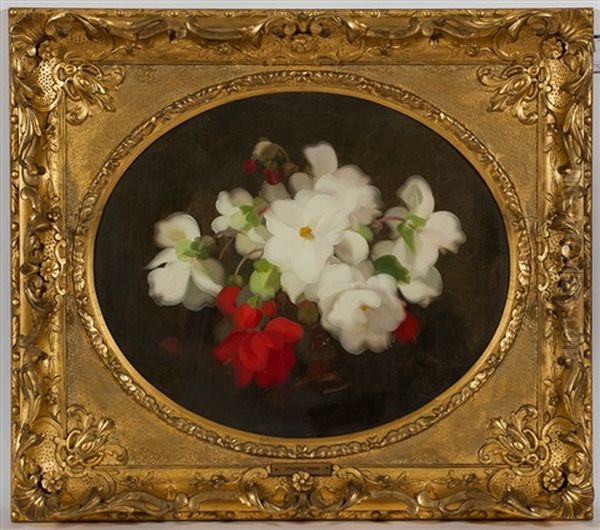 Red And White Flowers Oil Painting by Sir James Stuart