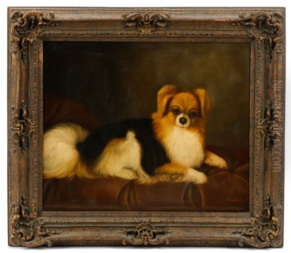 Portrait Of Black And Tan Pomeranian by George Stubbs