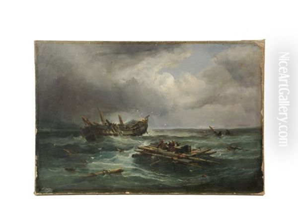 Leaving The Wreck Oil Painting by Ralph Reuben Stubbs