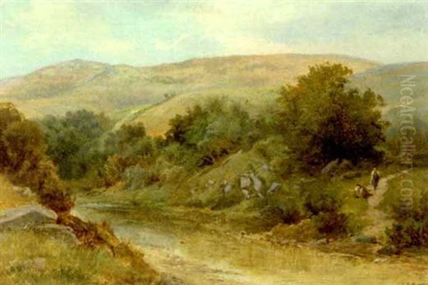 By The River, Eskdale, Near Whitby Oil Painting by Ralph Reuben Stubbs