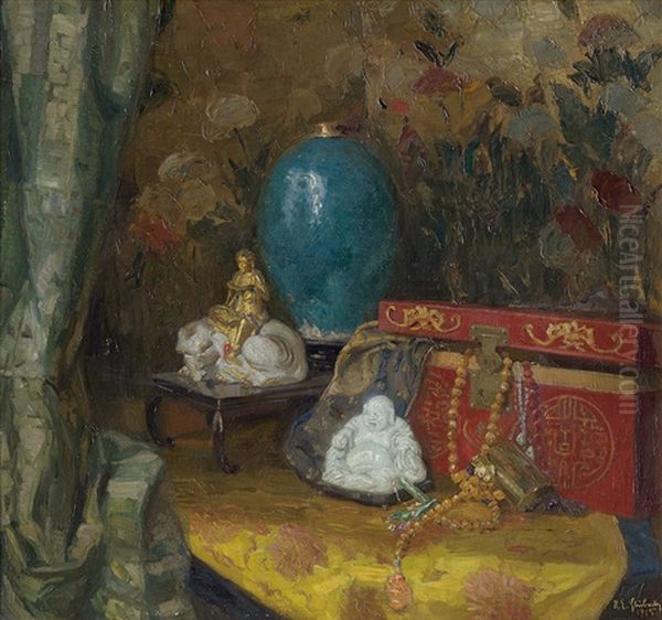 Asiatisches Stilleben Oil Painting by Robert Emil Stuebner