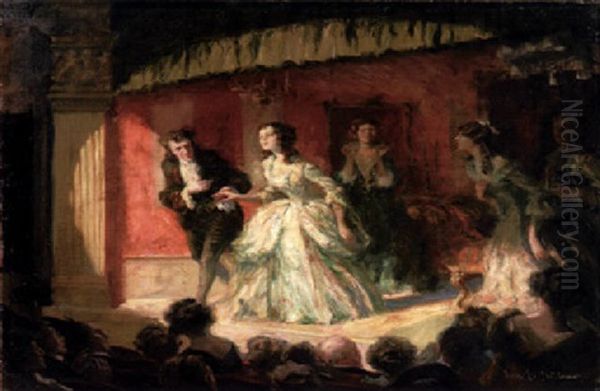 Im Theater Oil Painting by Robert Emil Stuebner