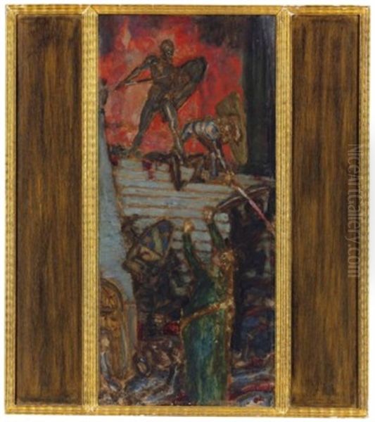 Der Nibelungen Not Oil Painting by Franz von Stuck