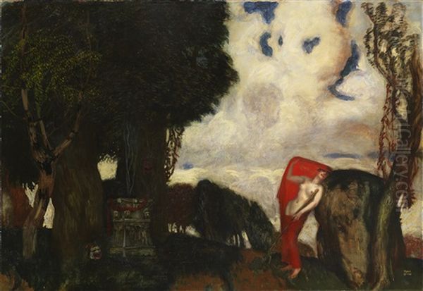 Iphigenie Auf Tauris Oil Painting by Franz von Stuck