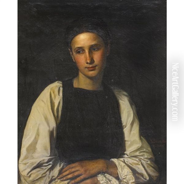 Anna Zivald Von Hochflue Am Hasleberg Oil Painting by Ernst Stueckelberg