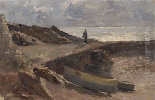 Uferszene Oil Painting by Ernst Stueckelberg