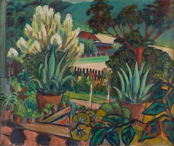 Ausblick In Den Garten Oil Painting by Stanislaw Stuckgold