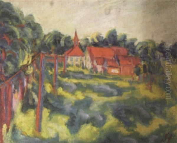 Rotes Dorf Oil Painting by Stanislaw Stuckgold