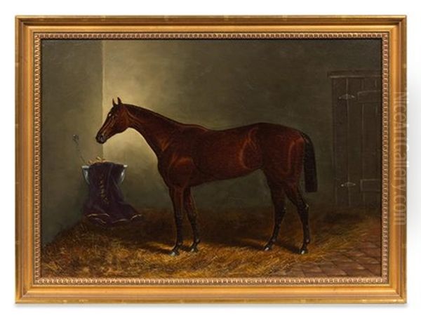 Portrait Of The Racehorse Grenada, 1879 Oil Painting by Henry Stull