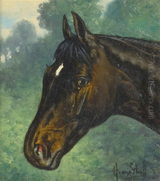 Horse In A Stall Oil Painting by Henry Stull