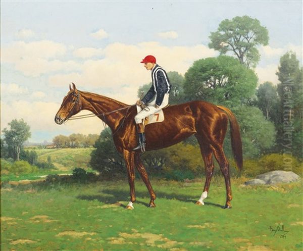 Poetess, Winner Of The Alabama Stakes Oil Painting by Henry Stull