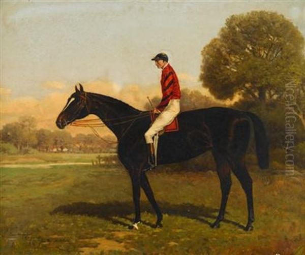 Iroquois With Fred Archer Up, Winner Of The Epsom Derby, St. Leger And Prince Of Wales Stakes Oil Painting by Henry Stull