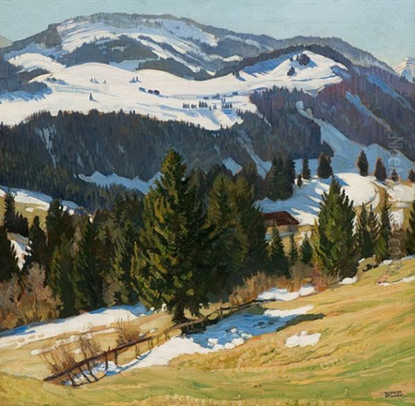 The Beginning Of Spring In The Mountains Oil Painting by Wilhelm Stumpf