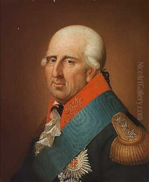 Portraet Af Admiral Balthar Von Wintherfeldt I Uniform Og Med Elefantordenens Stjerne Pa Brystet Oil Painting by Johann Jakob Stunder